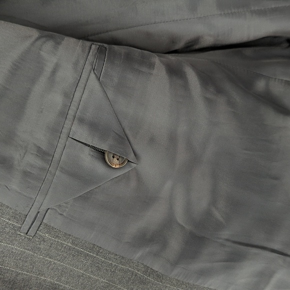 Lauren Ralph Lauren 100% Wool Striped Blazer Gray 42S preppy Business casual - Picture 7 of 7